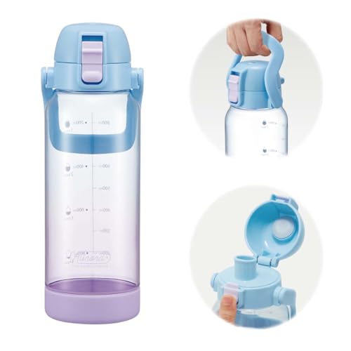 スケーターSkat ドリンクマーカーボトル 1L 飲んだ量がひと目でわかりやすい ハンドル付き 水筒 プラスチック製 ブルー＆ライラック PDM