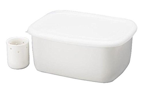 トンボ 保存容器 ぬか漬け 容器 3.3リットル ホーロー 水取器付 臭いがもれにくい 臭い移りしにくい ホワイト 3.3型 幅24.5×奥行