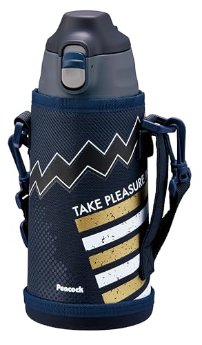 ピーコック魔法瓶工業Thepeock ピーコック 水筒 子供 2AYタイプ ブラックネイビー 800l 保温 保冷 直飲み コップ ワンタッチ