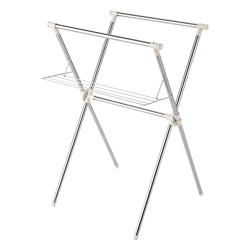 ベストコ ステンレス 物干し 室内干し X型 S 組み立て簡単 幅70×奥行66×高さ100c ライトグレー NY295