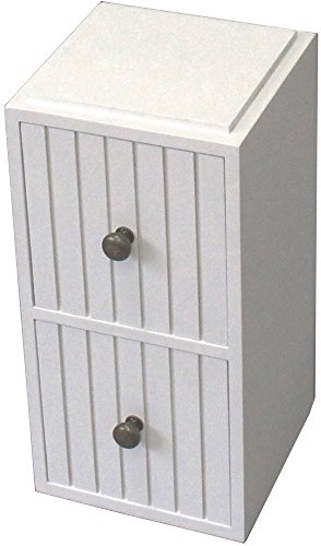 オスマック 棚 トイレ 収納 引き出し 2段 スタッキング 羽目板風 完成品 ホワイト KDM2