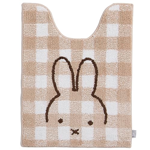 センコー ミッフィー トイレ用品 チェックライン トイレマット 約80×60c ベージュ キャラ アニマル iffy 66984