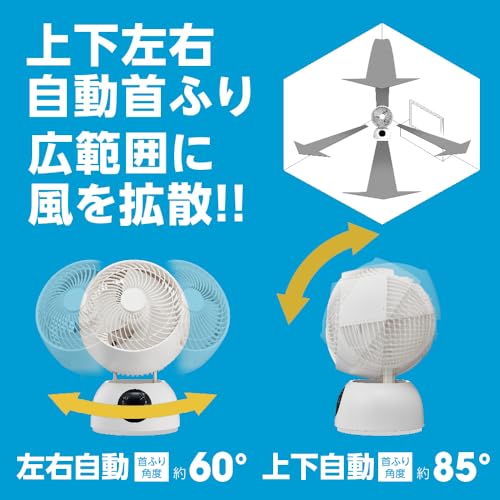 ドウシシャ サーキュレーター 適応畳数（約）〜18畳用 首ふり角度60° AC式 風量3段階 上下左右自動首振 静音モード ターボモード /OF
