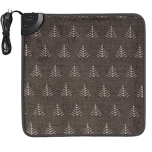 広電KODEN ホットマット 電気マット 50×50c 正方形 フランネル ツリー柄 正方形 簡単スイッチ操作 節電..