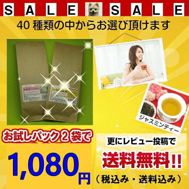 お試しパック2点セット ［ハーブティー 茶葉］[国産 茶葉]または[残留農薬検査済み]【メール便送料無料】お茶 ハーブティー お試し 健康茶 ダイエット茶 茶葉 お試しセット 1,000円 千円