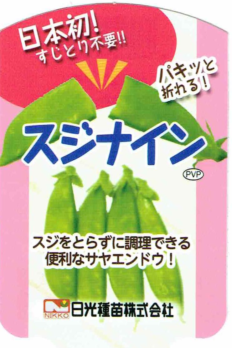 「スジナイン エンドウ」　9cmポット苗 2本セット　【赤花・つるあり】　【販売期間：秋期10月中旬～11月中旬／春期3月上旬～3月下旬】