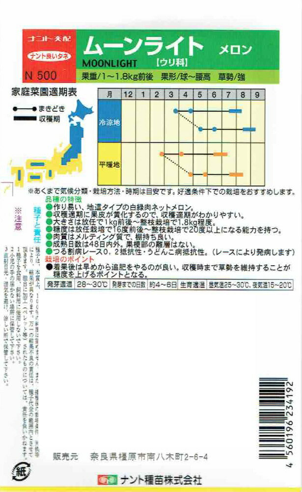 ナント種苗　メロン　ムーンライト　約5粒