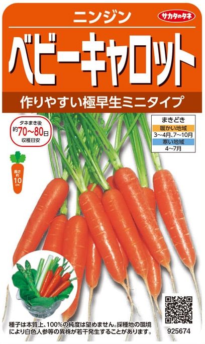 サカタのタネ　ニンジン　ベビーキャロット 4.5ml【郵送対応】のサムネイル