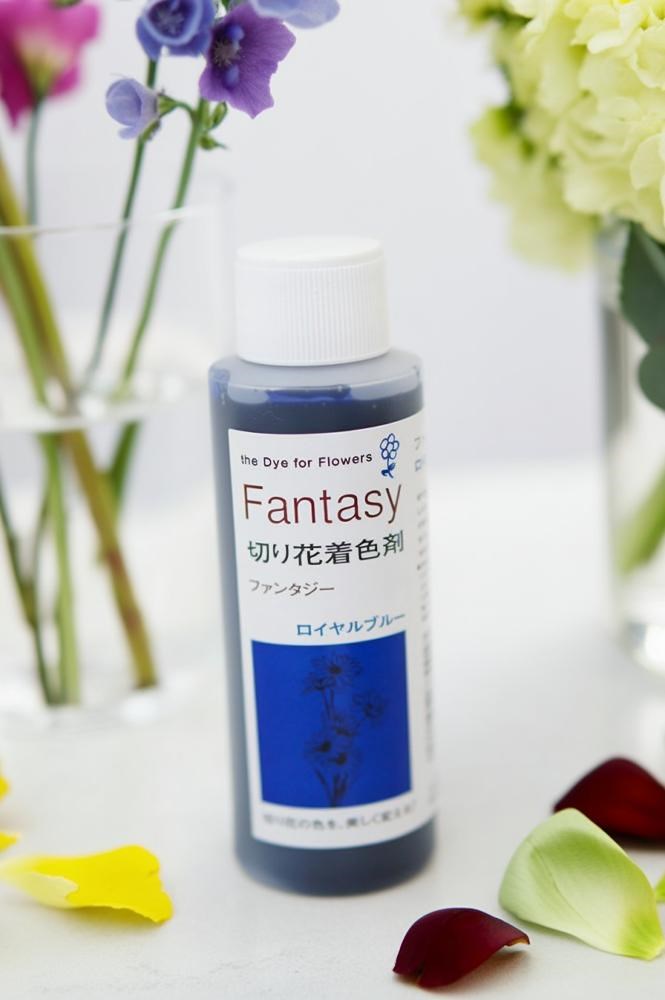 切り花着色剤（吸い上げタイプ）パレス化学　Fantasy（ファンタジー）特長吸い上げタイプの切り花着色剤です。切り花に原液を吸わせることでお好きな色に染めることができます。異なる色同士を混ぜ、お好きな色を作ることもできます。使用方法1、新鮮な切り花を切り戻します。水揚げされた花は1〜2時間水から上げて乾かします。2、ファンタジーの原液を吸わせます。10〜24時間花弁に色が見え始めたらOK！3、茎の先端についているファンタジーを洗い流すか、切り落とします。4、水、または切花鮮度保持剤の「華の精」に活けます。ファンタジーを使用するときの注意点ご使用後は手を十分にお洗い下さい。口や目に絶対に入れないようにして、お子様の手が届かない、直射日光が当たらない場所に保管し、もし事故が起きたときはすぐお医者さまの診察を受けてください。お買い物時の注意点こちらの商品は、航空便対象外の荷物となります。沖縄、離島にお住まいのお客様は、お届けまでお時間がかかりますことを、予めご了承いただけますようお願いいたします。(船便にてお届けとなります。)パレス化学,ぱれす化学,Fantasy（ファンタジー）,Fantasy（ふぁんたじー）2025/08/19 - ver.3.0