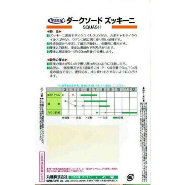 丸種 ズッキーニ ダークソード 約100粒【郵送対応】