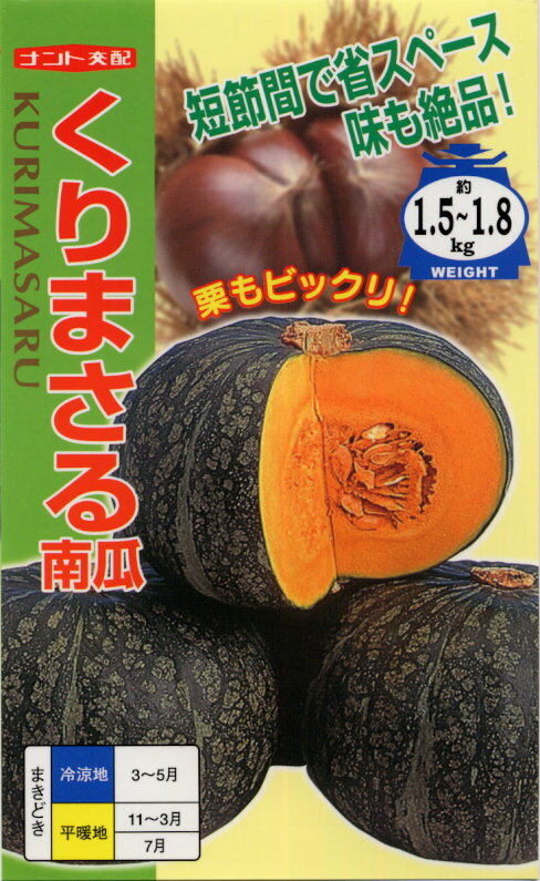 ナント種苗　カボチャ　くりまさる　約8粒【郵送対応】