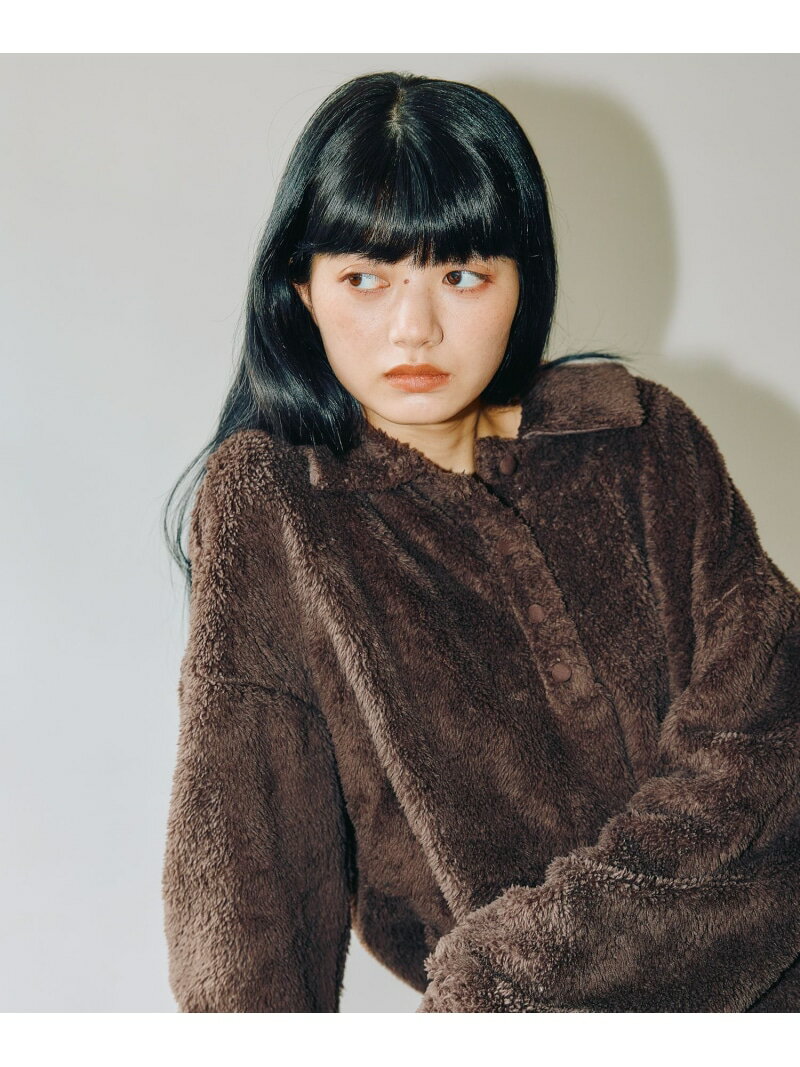 [MODE NORM CORE] フワフワルーズポロプルオーバー niko and ... ニコアンド トップス ポロシャツ ブラウン ブラック ホワイト【送料無料】[Rakuten Fashion]