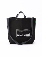 [Rakuten Fashion]ORNKロゴトートBAG 2W niko and... ニコアンド バッグ トートバッグ ブラック ブルー ホワイト