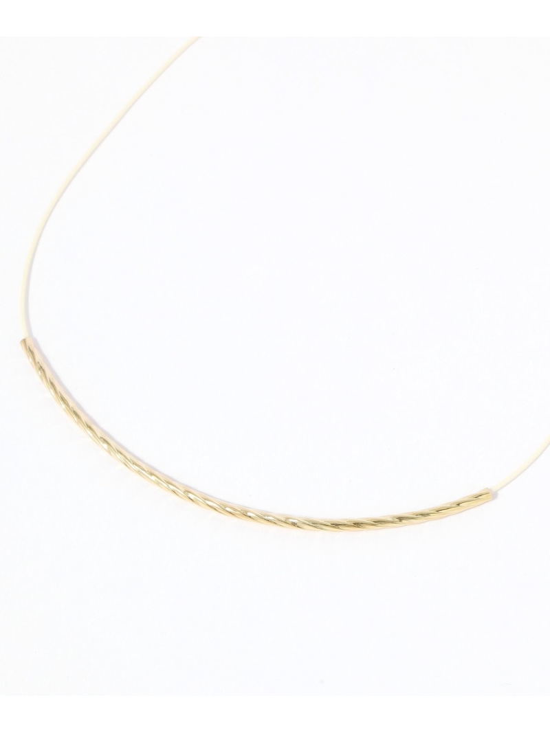 【SALE/50%OFF】ツイストメタルコードネックレス niko and ... ニコアンド アクセサリー・腕時計 ネックレス イエロー グレー【RBA_E】...