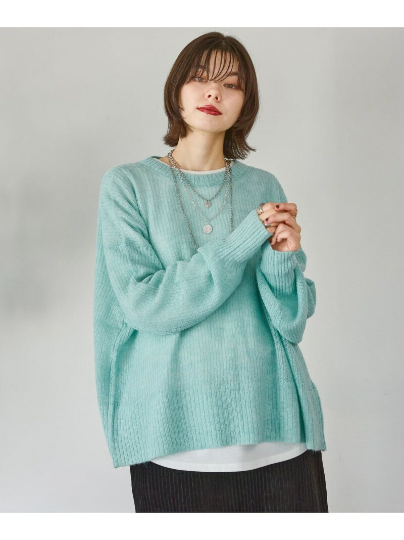 アルパカウールMIXニットプルオーバー niko and ... ニコアンド トップス ニット ピンク グレー グリーン【送料無料】[Rakuten Fashion]のサムネイル