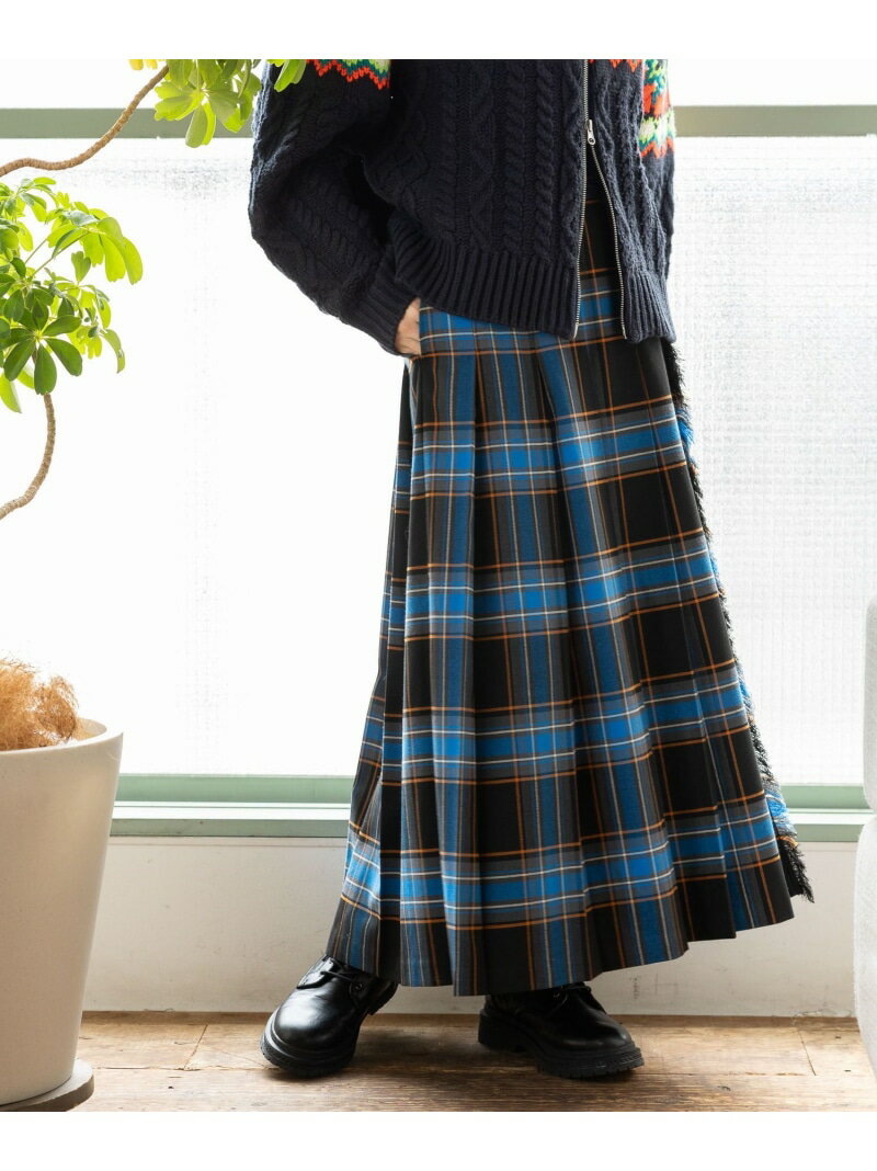 チェックツイルキルトスカート niko and ... ニコアンド スカート ロング・マキシスカート ブラック ホワイト ブラウン グリーン【送料無料】[Rakuten Fashion]のサムネイル