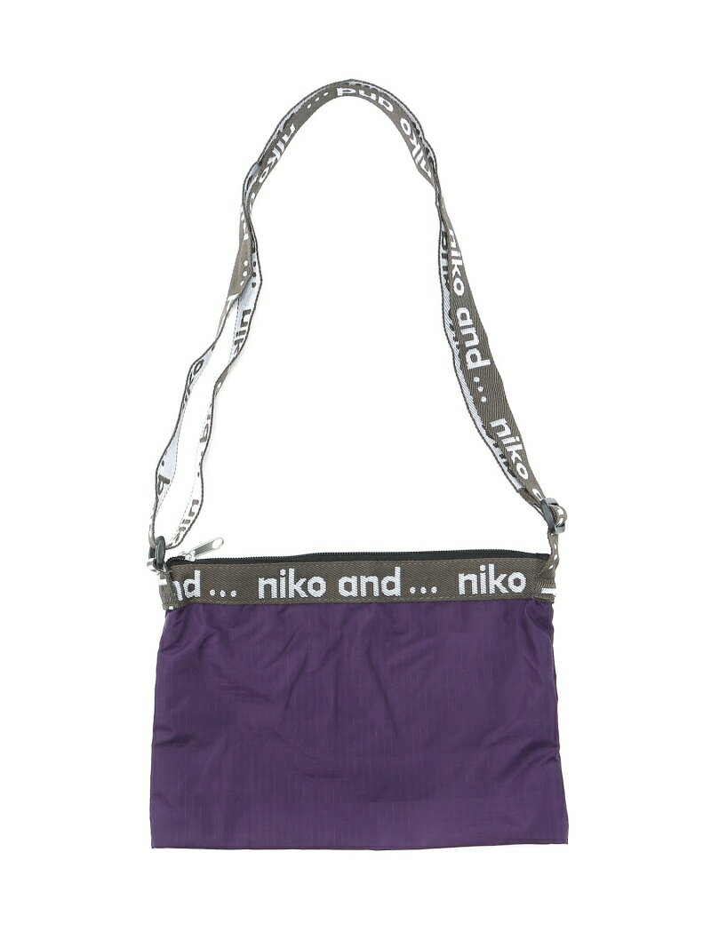 [Rakuten Fashion]ORテープロゴサコッシュ niko and... ニコアンド バッグ ショルダーバッグ パープル ブラウン イエロー カーキ グリーン ネイビー ピンク ブラック ブルー ベージュ レッド