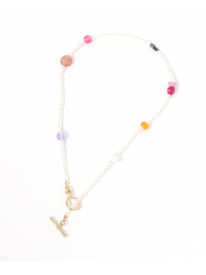 ビーズスリングネックレス niko and ... ニコアンド アクセサリー・腕時計 ネックレス グレー ホワイト[Rakuten Fashion]