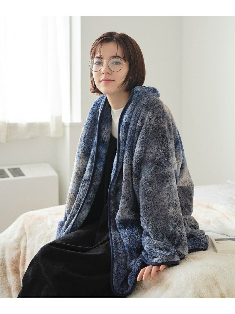 【SALE／30%OFF】オリジナルタイダイ柄はんてんブランケット niko and ... ニコアンド インテリア・生活雑貨 カーペット・ラグ・マット ネイビー ベージュ【RBA_E】[Rakuten Fashion]のサムネイル