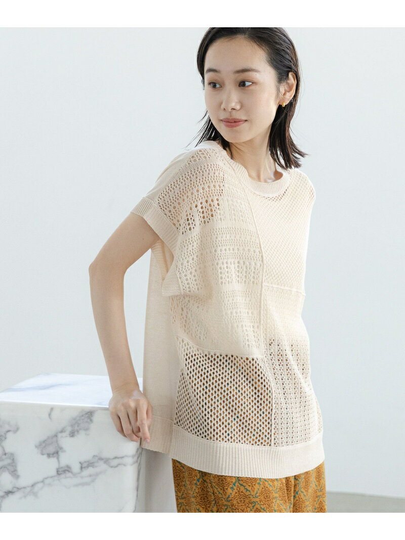 【SALE／20%OFF】(W)2WAYリネンコンメッシュPO niko and... ニコアンド トップス ニット ホワイト ブラック ブルー【RBA_E】【送料無料】[Rakuten Fashion]のサムネイル