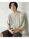 【SALE／30 OFF】(M)7ブタケブロッキングT niko and ... ニコアンド トップス カットソー Tシャツ ベージュ ブラック ブルー【RBA_E】 Rakuten Fashion