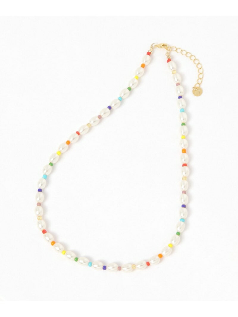 【SALE/50%OFF】カラフルビーズパール調ネックレス niko and ... ニコアンド アクセサリー・腕時計 ネックレス ホワイト【RBA_E】[Ra...