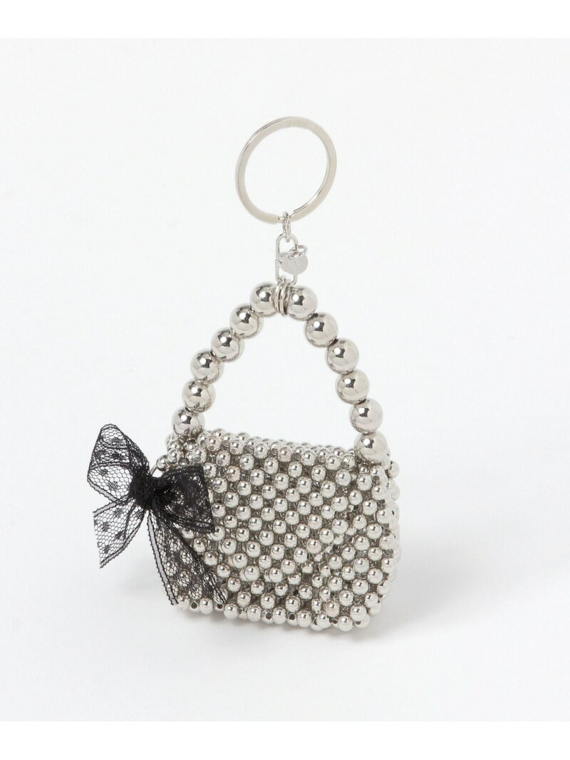 【SALE/50%OFF】ビーズBAGチャーム niko and ... ニコアンド ファッション雑貨 チャーム・キーチェーン グレー ホワイト【RBA_E】[...