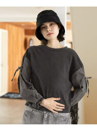 ニコアンド 服 レディース 袖リボン布帛プルオーバー niko and ... ニコアンド トップス カットソー・Tシャツ グレー ホワイト ピンク グリーン【送料無料】[Rakuten Fashion]