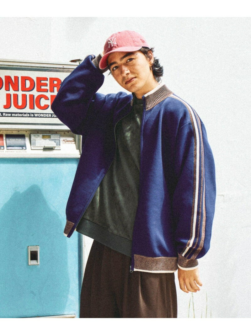 ニットトラックジャケット niko and ... ニコアンド ジャケット・アウター ブルゾン・ジャンパー ホワイト オレンジ ブルー【送料無料】[Rakuten Fashion]のサムネイル