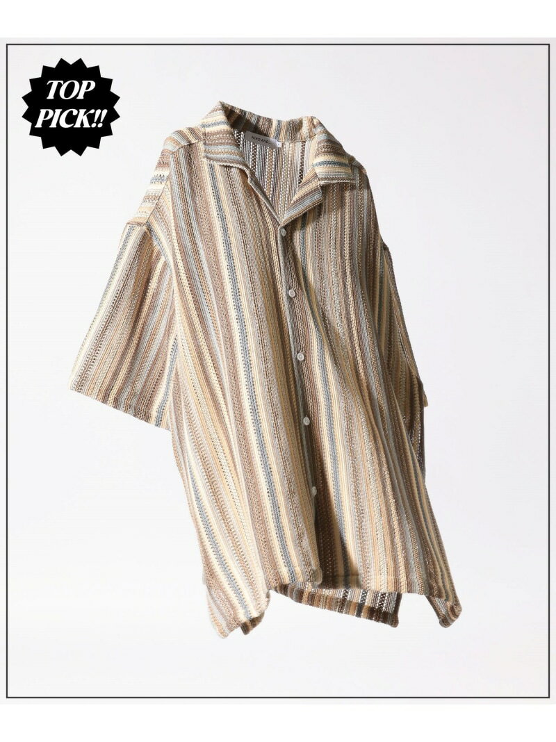 アソート透かしシャツ niko and ... ニコアンド トップス シャツ・ブラウス ブルー グリーン ベージュ ピンク ブラック ブラウン【送料無料】[Rakuten Fashion]のサムネイル