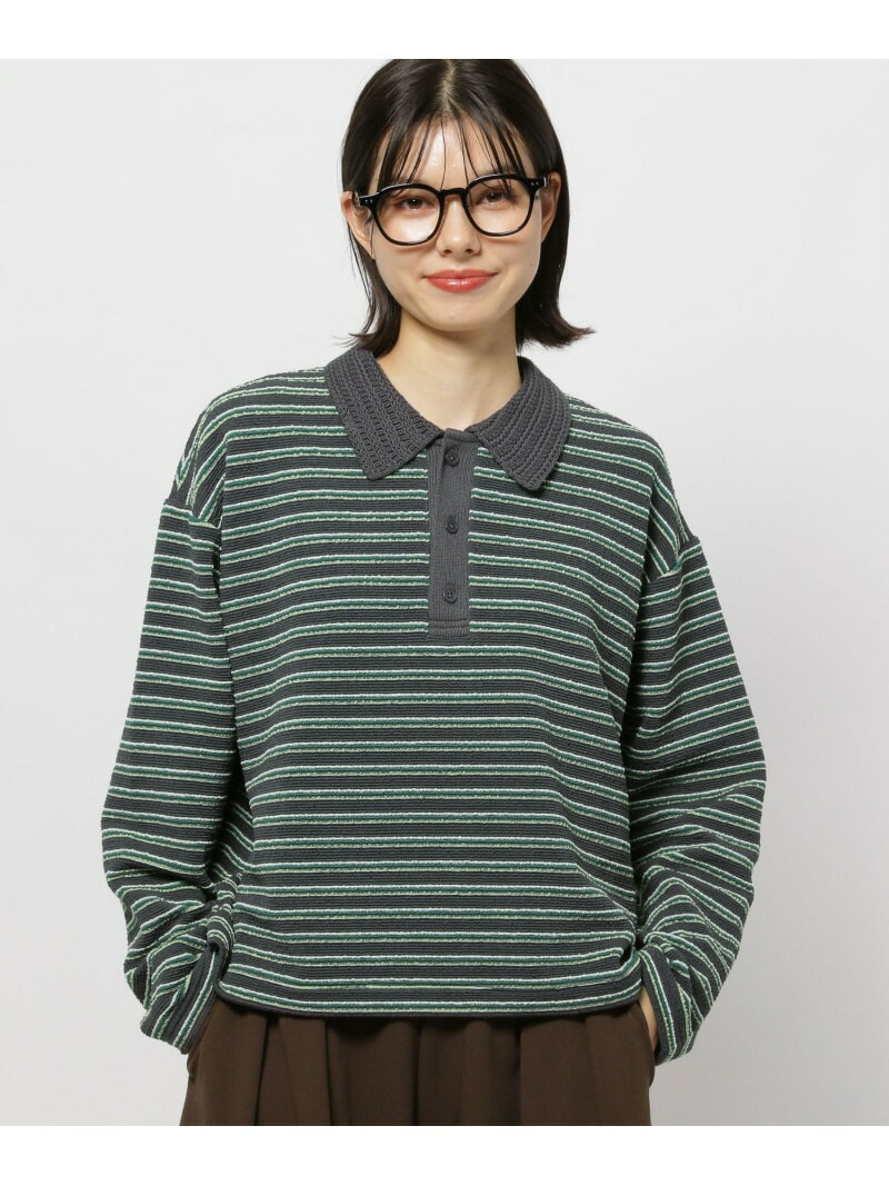 【SALE／30%OFF】ニット襟ボーダーラガー niko and ... ニコアンド トップス ニット ブラウン グレー ネイビー【RBA_E】[Rakuten Fashion]