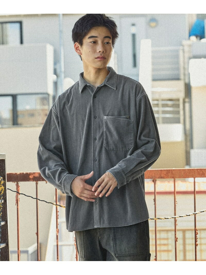 【SALE／28%OFF】フェードコーデュロイシャツ niko and ... ニコアンド トップス シャツ・ブラウス ブラウン グレー ブルー【RBA_E】【送料無料】[Rakuten Fashion]のサムネイル