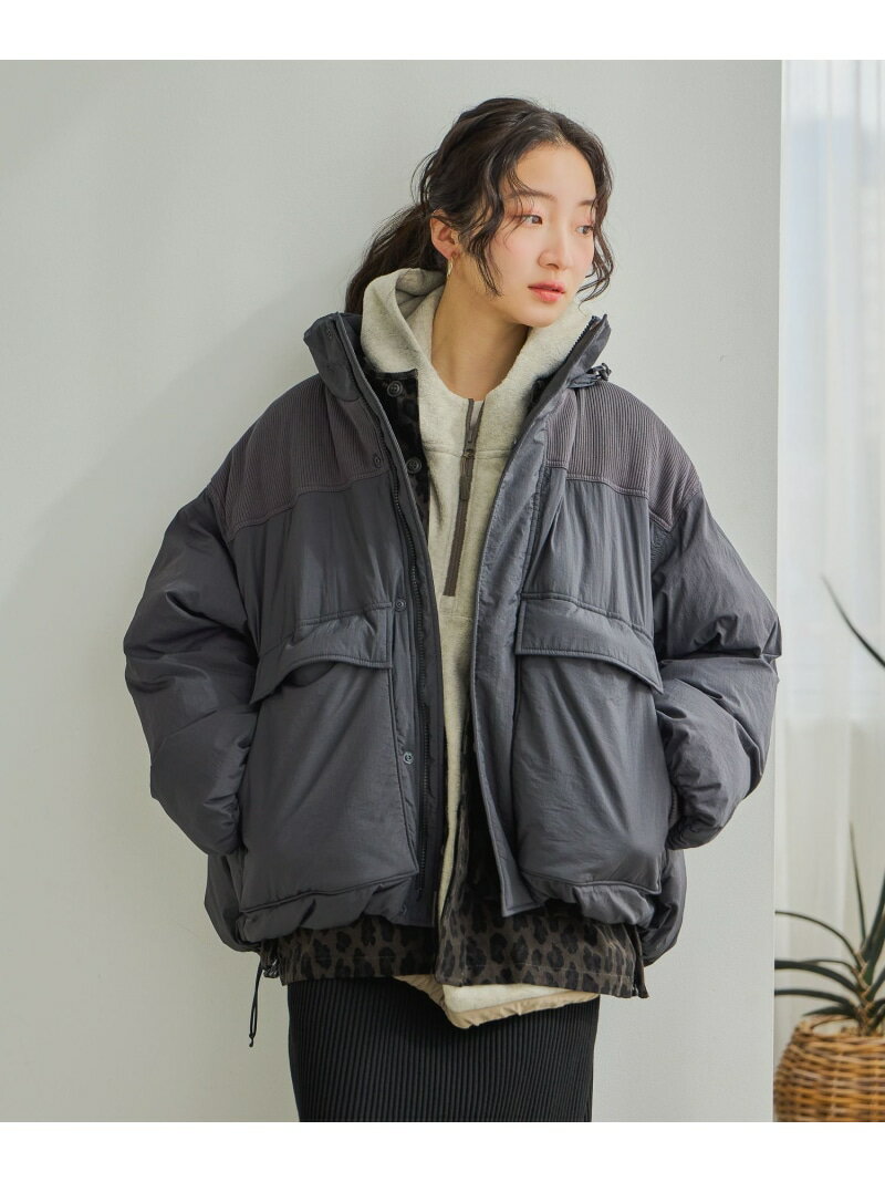 アライドモンスター切り替えジャケット niko and ... ニコアンド ジャケット・アウター ダウンジャケット・ダウンベスト ネイビー グレー ブラウン ホワイト【送料無料】[Rakuten Fashion]