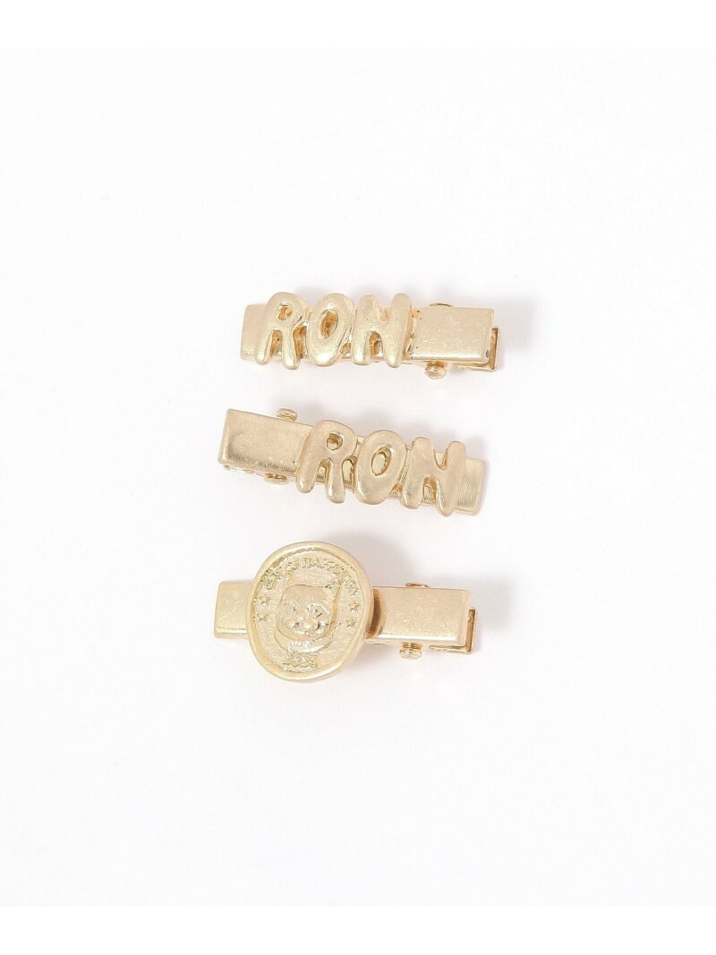 CATコインセットヘアクリップ niko and ... ニコアンド ヘアアクセサリー バレッタ・ヘアクリップ・ヘアピン イエロー グレー[Rakuten Fashion]