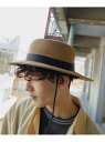 【SALE/30%OFF】コード付きストローハット niko and ... ニコアンド 帽子 ハット グレー ベージュ【RBA_E】[Rakuten Fash...