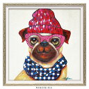 【LINE登録300円OFFクーポン】 絵画 アート オイル ペイント 犬 いぬ イヌ 好き おしゃれ かわいい 絵 動物 ペット アニマル ポスター アートパネル グッズ 壁掛け 愛犬 ピンク グラス ドッグ S 33cm 額縁 風水 玄関 トイレ 額入り
