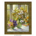 【P5倍+900円OFFクーポンあり】 おしゃれ 花 アート はな 花束 植物 絵画 額入り 玄関 トイレ かわいい 絵 花 はな カラフル 油絵 おしゃれ シ...