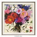 【P5倍+900円OFFクーポンあり】 おしゃれ 花 アート はな 花束 植物 絵画 額入り 玄関 トイレ かわいい 絵 カラフル 油絵 おしゃれ シャーリー ...