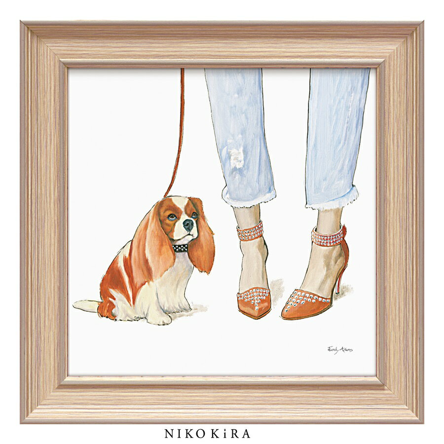 【LINE登録300円OFFクーポン】 おしゃれ アート モダン 絵画 額入り 玄関 トイレ かわいい 絵 犬 イヌ ワンコ 愛犬 子犬 カラフル 油絵 おしゃ...