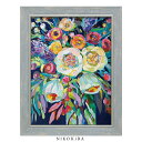 【2点以上で5%OFFクーポン】 おしゃれ アート 絵画 額入り 玄関 トイレ かわいい 絵 カラフル 油絵 おしゃれ ジャネット ヴェルテンテス リリー ブー...