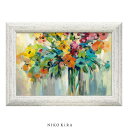 【P5倍+900円OFFクーポンあり】 おしゃれ アート 絵画 額入り 玄関 トイレ かわいい お花 華 花 ブーケ 絵 カラフル 油絵 おしゃれ シルビア ヴ...