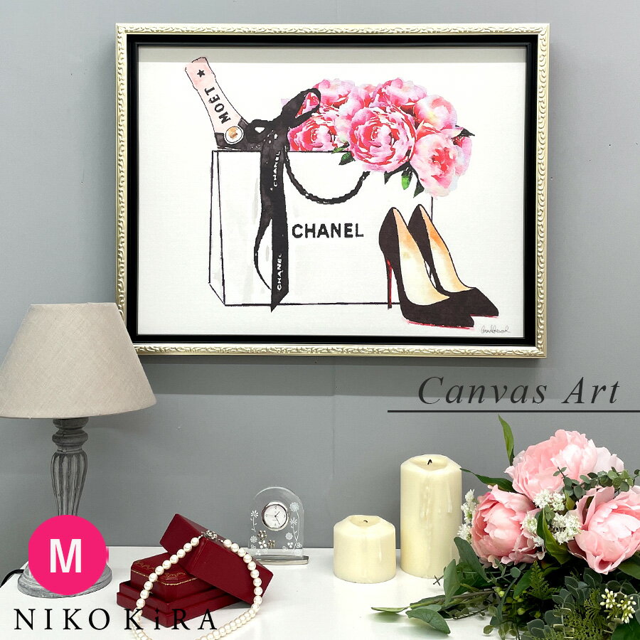  アートパネル アートポスター ブランド おしゃれ シャネル CHANEL 花 ブーケ ばら ローズ 絵 絵画 額入り モダン 玄関 トイレ キャンバス M 56.5cm 43.5cm a2 フレーム付き かわいい 可愛い 開運 運気が上がる絵