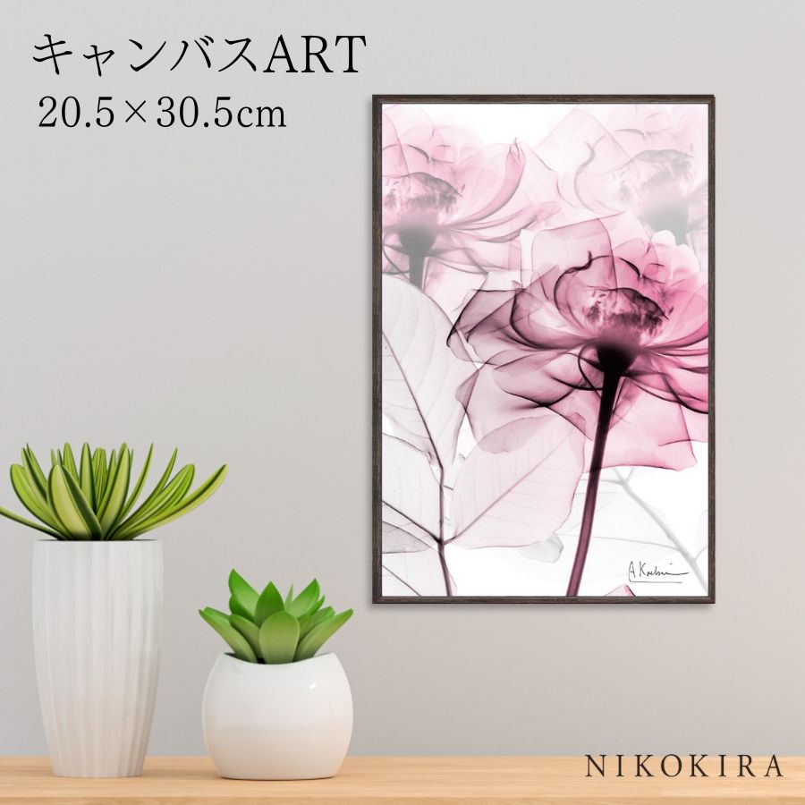 【LINE登録300円OFFクーポン】 絵画 アート アートパネル アートポスター 名画 X RAY キャンバスアート ピンクローズ Sサイズ アルバート クー...