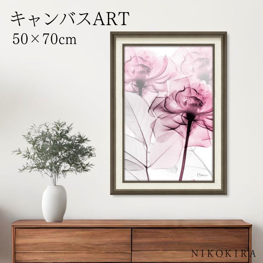 【LINE登録300円OFFクーポン】 絵画 アート アートパネル アートポスター 名画 X RAY キャンバスアート ピンクローズ Mサイズ アルバート クー...
