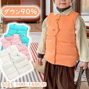 ダウンベスト 子供ベスト キッズ ベビー 赤ちゃん ダウン90％ シングルブレスト ショット 冬用 子供服 中綿ベスト ベビー服 上着 防寒 あたたかい 秋冬 長袖 防寒 普段着 歩行服 前開き ボーイ…