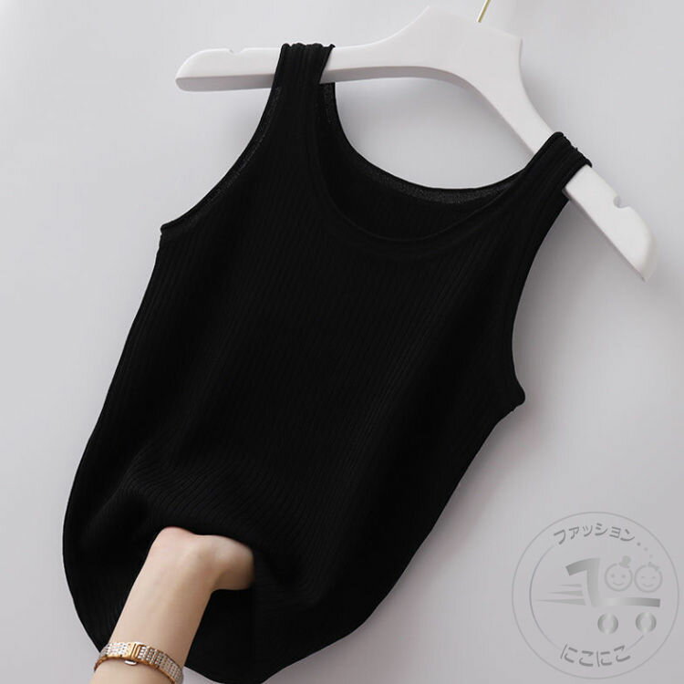 新生活 2枚入り！タンクトップ レディース ブラ紐隠しインナー タンクトップ ブラ紐隠し レイヤードtシャツ 重ね着 タンク ラウンドネック キャミソール インナー 黒 白 グリーン ブラック ホワイト