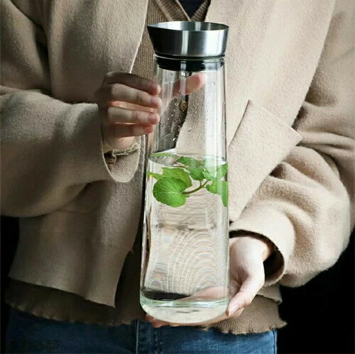 ガラス ピッチャー 蓋付き 1リットル 1l 麦茶ポット ドアポケット 耐熱 食洗器対応 麦茶 水 ポット 冷..