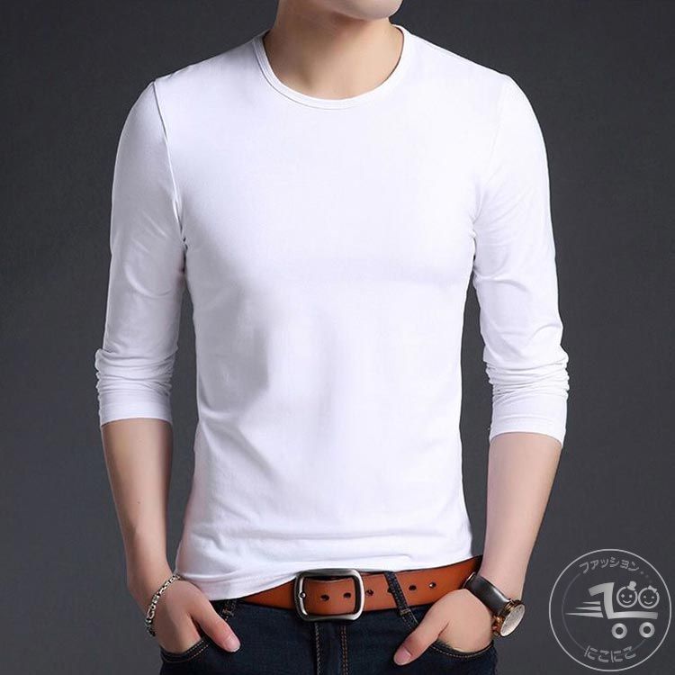 新生活 ヒートテック 2枚セット 細身 丸首 カットソー 長袖 スリム 肌着 インナー メンズ 大きいサイズ スポーツウェア インナーtシャツ インナーシャツ アンダーシャツ ストレッチ 無地 薄手 ヒートインナー ルームウェア ヒートテック