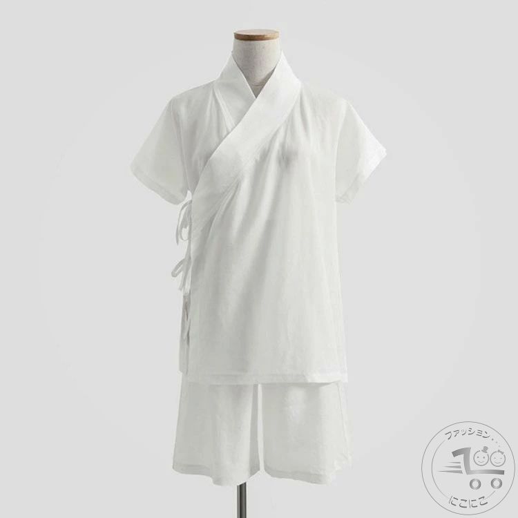 新生活 夏用 涼しい 薄手 肌襦袢 半襦袢 上下セット メンズ レディース 男女兼用 ステテコ ショートパンツ 襦袢 肌着 2点セット 和装 浴衣 着物 下着 ...