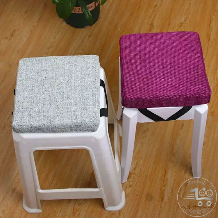 新生活 チェアパッド チェアクッション 高反発 クッション スツール用 クッション 四角 正方形 紐付き シート クッション チェアパット 椅子クッション ウレタン 高反発 厚5cm いす チェア用 座椅子 イス 座布団 クッション